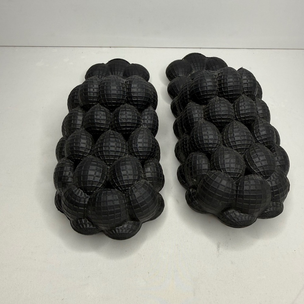 Black Bubble Slides Massage Foam Slippers Lightweight Comfort Sandals Unisex